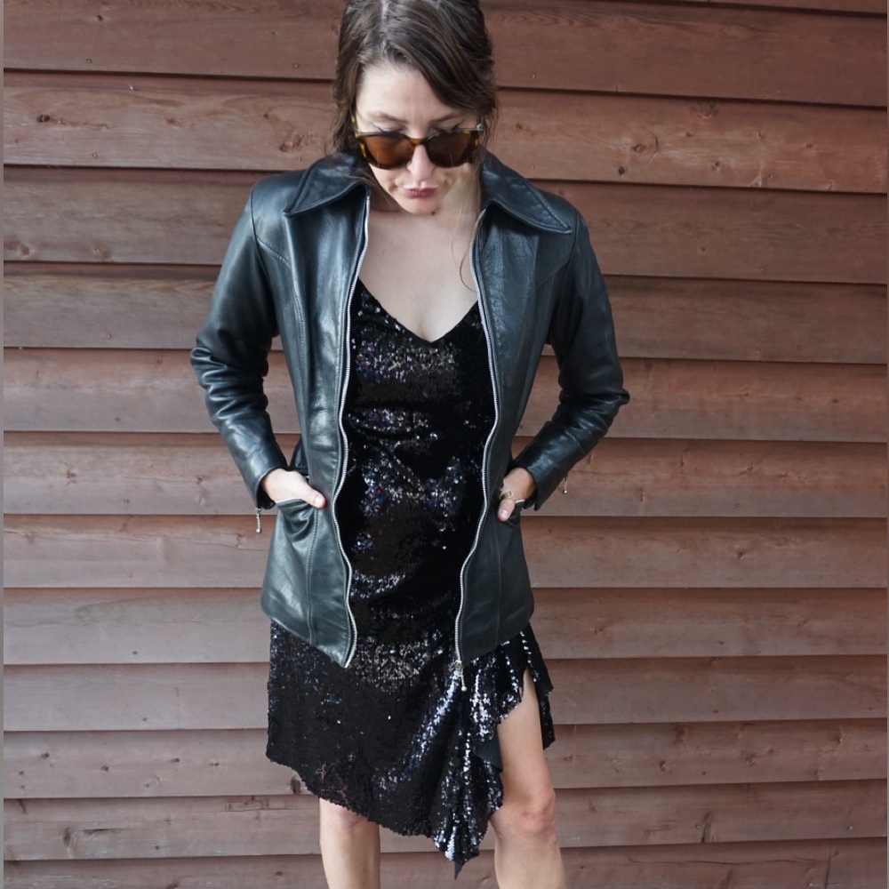 IMPERIAL Sequins Mini Dress - Black